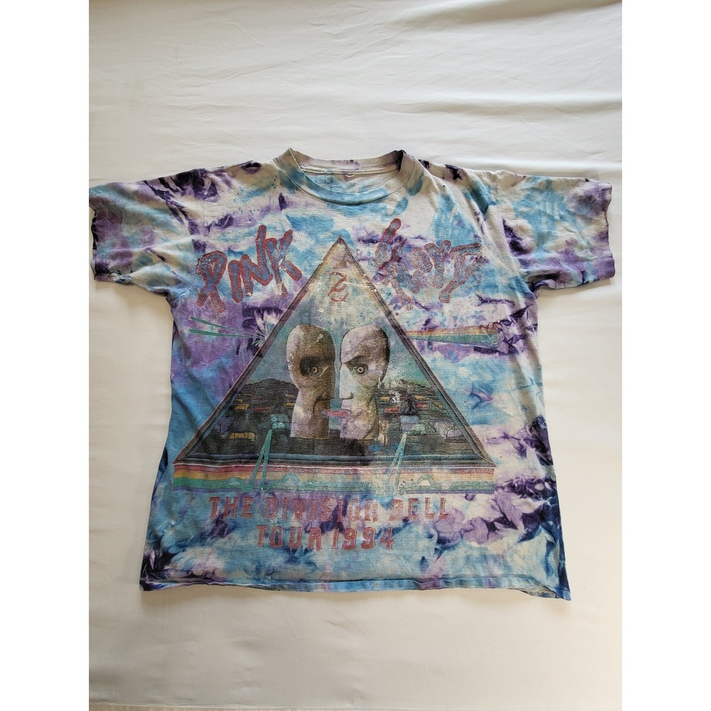 Vintage 1994 Pink Floyd The Division Bell Tour Tie Dye T-Shirt Mens XL 90s Rock